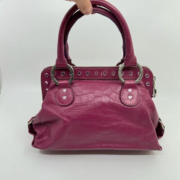 Vintage TOSCA BLU Fuchsia Leather Small Handbag - Picture 2 of 6